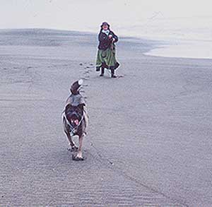 Smokey and me at the beach