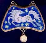 NightSky horse cloisonné pendant