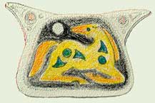 sketch of Scythian horse pendant